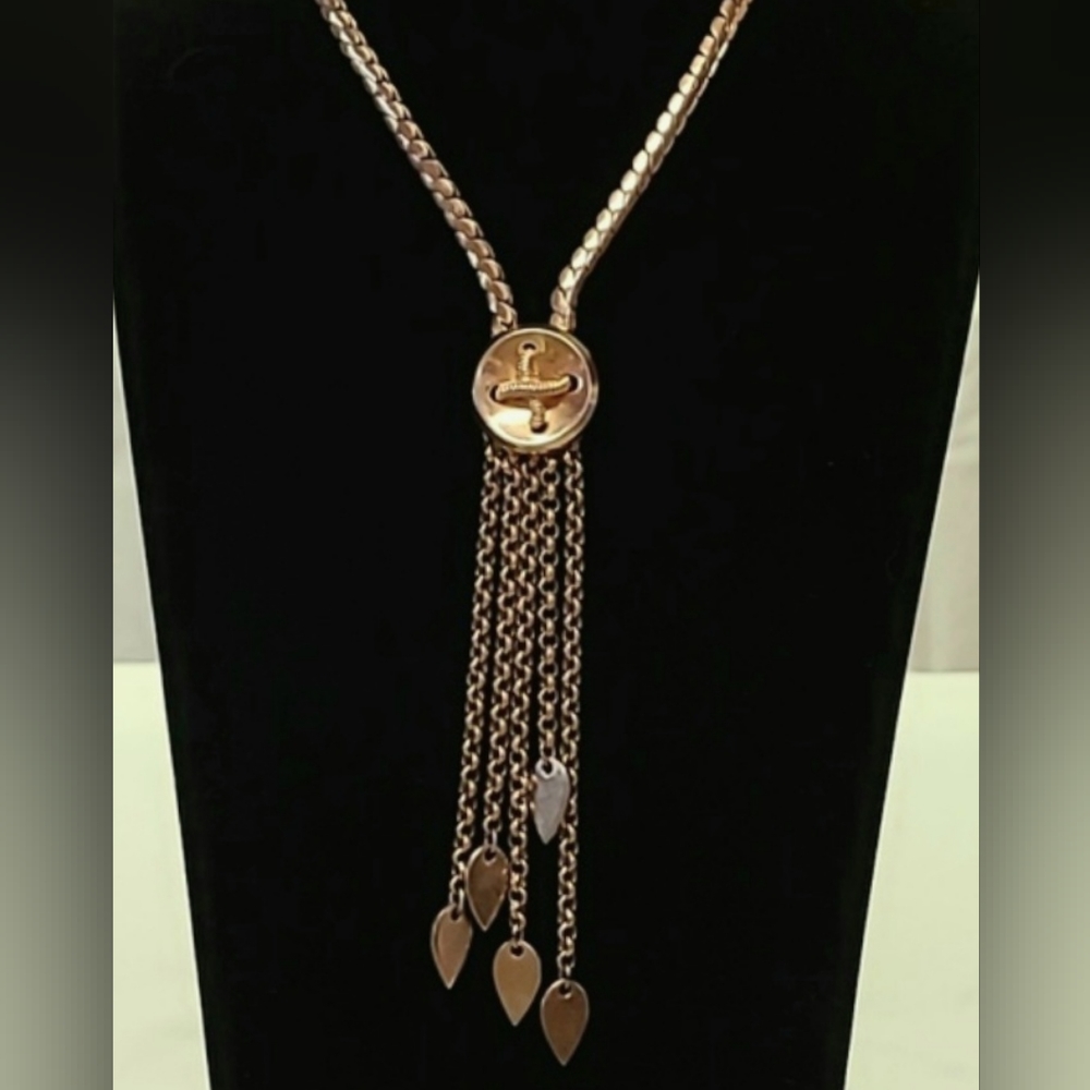 Vintage Sperry Tassel Fashion  Necklace Multi Chain Tassels Total Length 13"